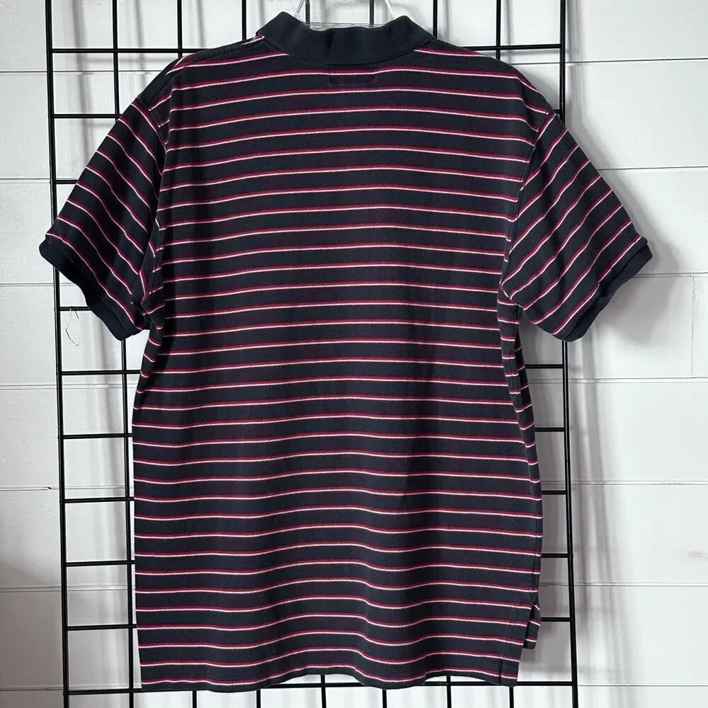 Vintage Polo Jeans Co. Ralph Lauren Polo Shirt Mens XL Blue‎ Flag Striped 90s